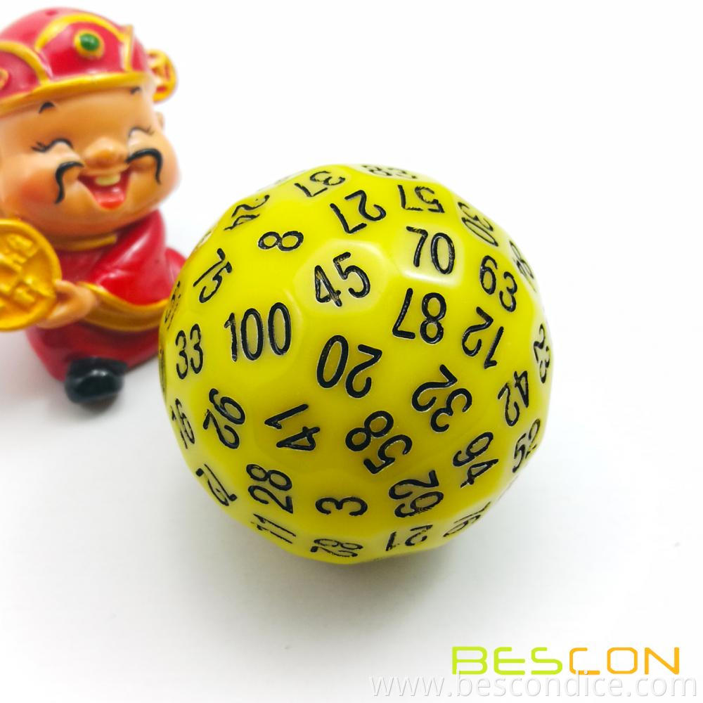100 Sided Cube Opaque Yellow 1 100 Sided Cube Opaque Yellow 1